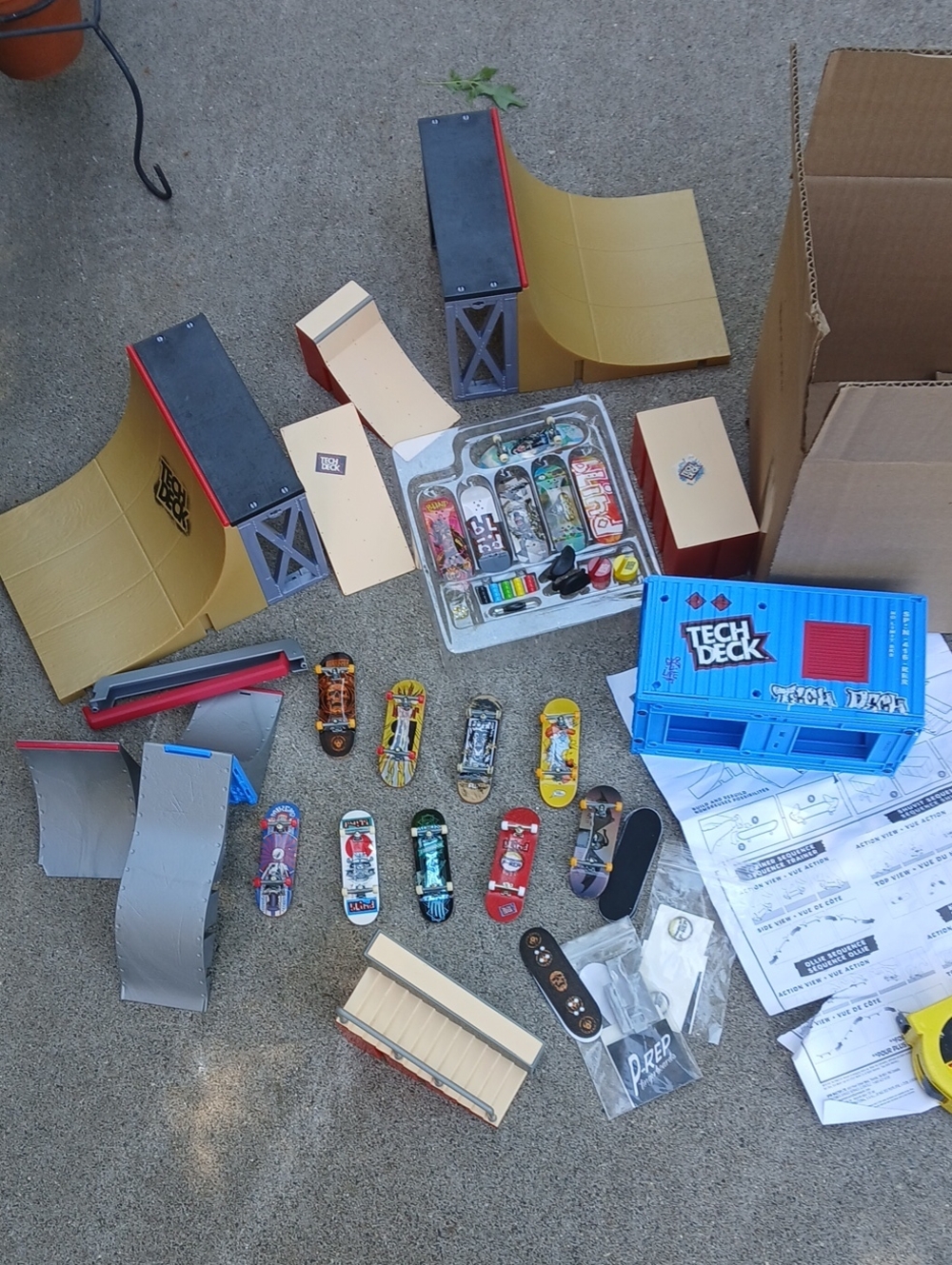 Tech Deck finger skateboard lot, includes multiple miniature boards